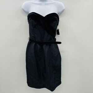 Laundry by Design Womens Size 6 Strapless A Line Dress with Velvet Trim & Belt